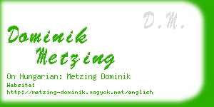 dominik metzing business card